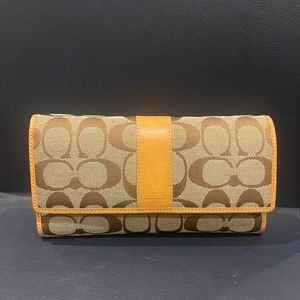 Coach Signature Wallet w/Checkbook